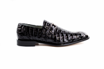 Belvedere Mercuri Crocodile Bit Loafers Black