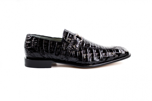Belvedere Mercuri Crocodile Bit Loafers Black