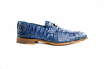 Belvedere Mercuri Crocodile Bit Loafers Blue Jean