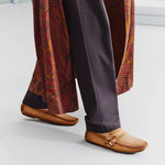 Mezlan Nubuck Ornament Driver Cognac