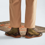 Mezlan Militare Ostrich / Suede Hi-Top Sneaker Brown / Green (4987-S)