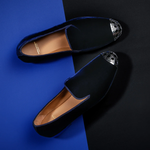 Superglamourous Carraway Velour Slippers Blue