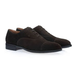 View product image 2: Moreschi Madison Suede Elastic-Lace Oxford Dark Brown