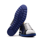 Harris Firenze 1913 Monogram Printed Leather Sneakers Blue