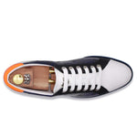 Harris Firenze 1913 Monogram Printed Leather Sneakers Blue