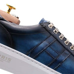 Harris Firenze 1913 Hand Painted Leather Sneaker Blue