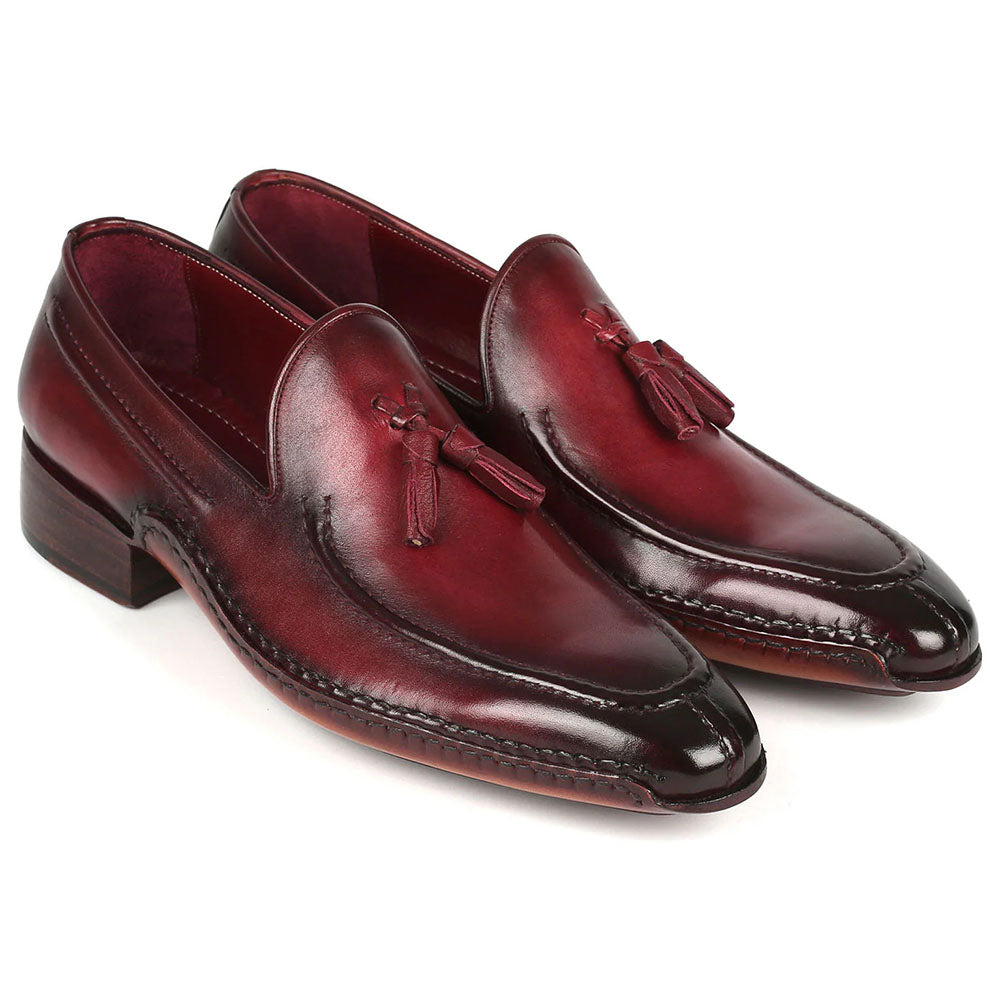 Paul Parkman Hand-Sewn Tassel Loafers Bordeaux