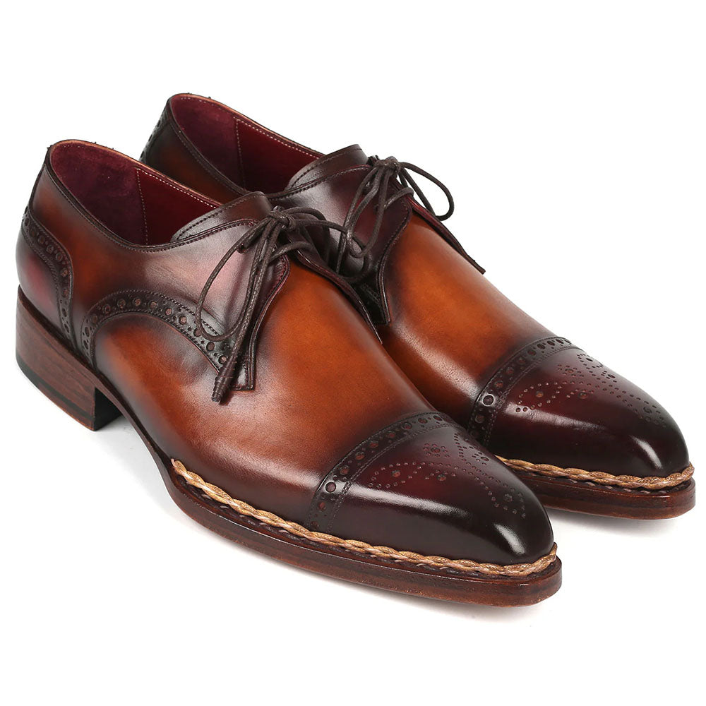 Paul Parkman Norwegian Welt Cap Toe Derby Shoes Bordeaux / Brown