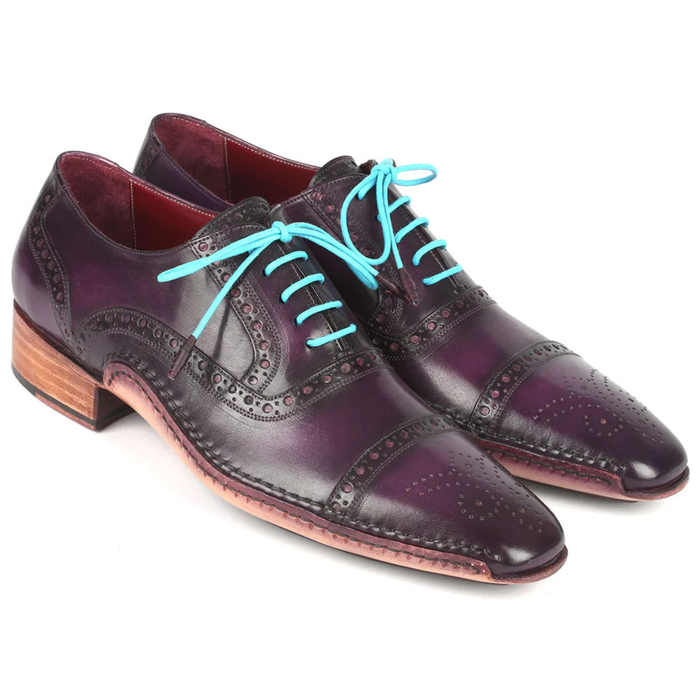 Paul Parkman Handsewn Captoe Oxfords Purple