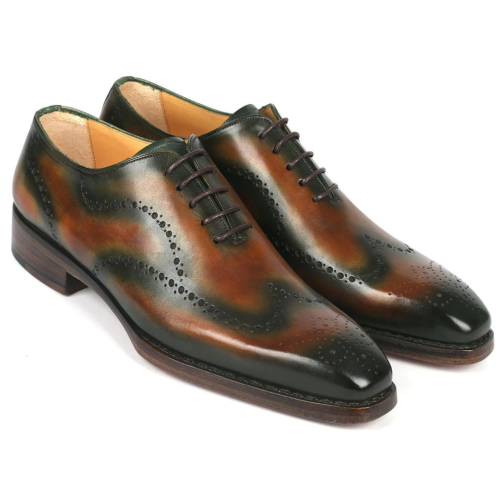 Paul Parkman Goodyear Welted Oxford Shoes Brown / Green