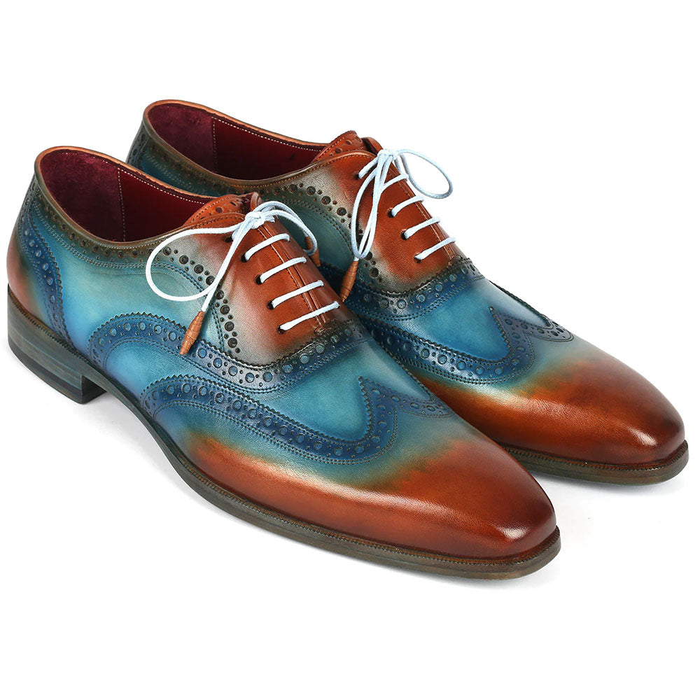Paul Parkman Wingtip Oxfords Turquoise / Tobacco