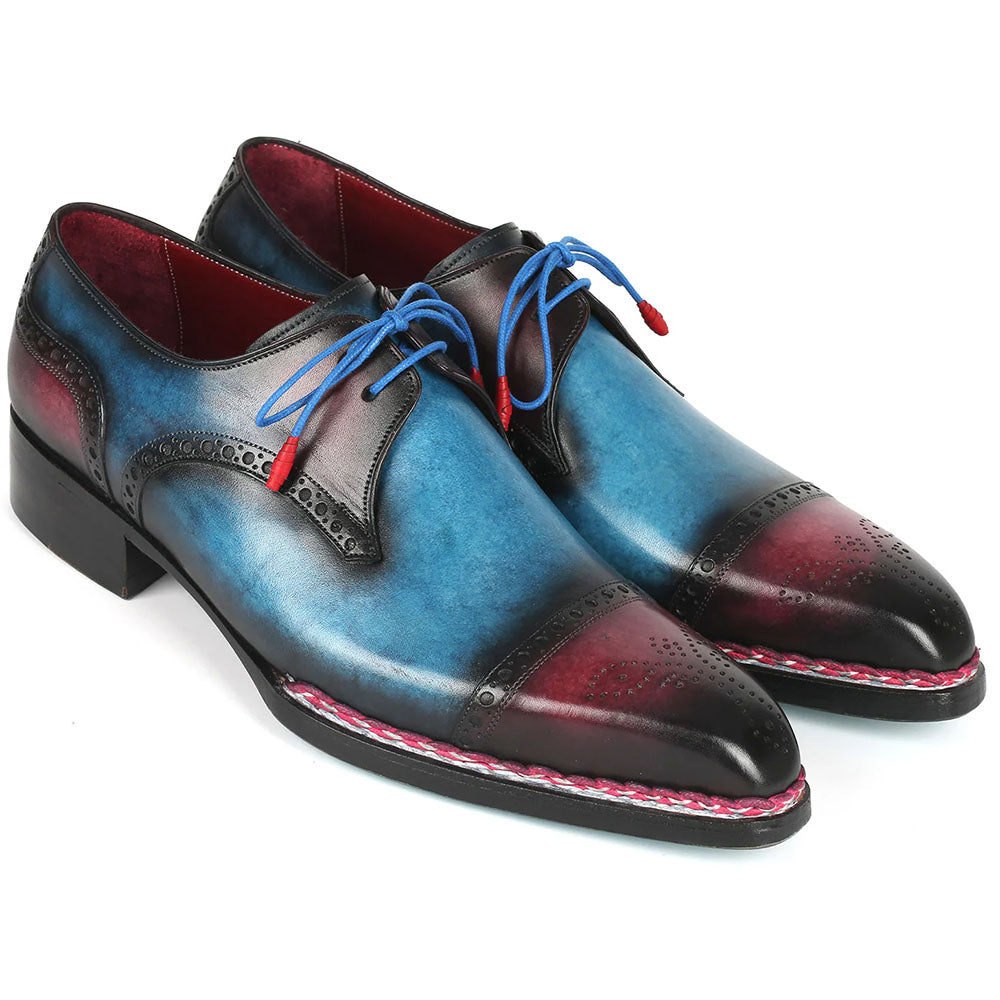 Paul Parkman Norwegian Welt Cap Toe Derby Shoes Blue / Purple