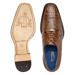 Belvedere Martino Caiman Crocodile & Ostrich Derby Walnut