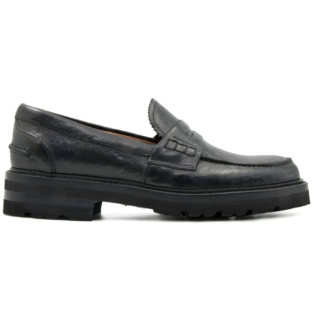 Il Gergo Mate Rock Buffalo Leather Moccasin Black