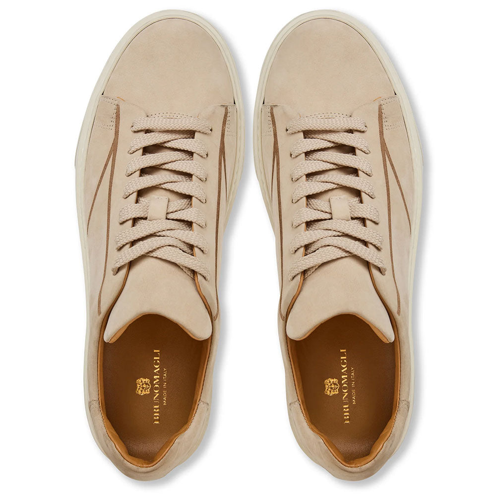 Bruno Magli Matteo Italian Suede Sneaker Taupe