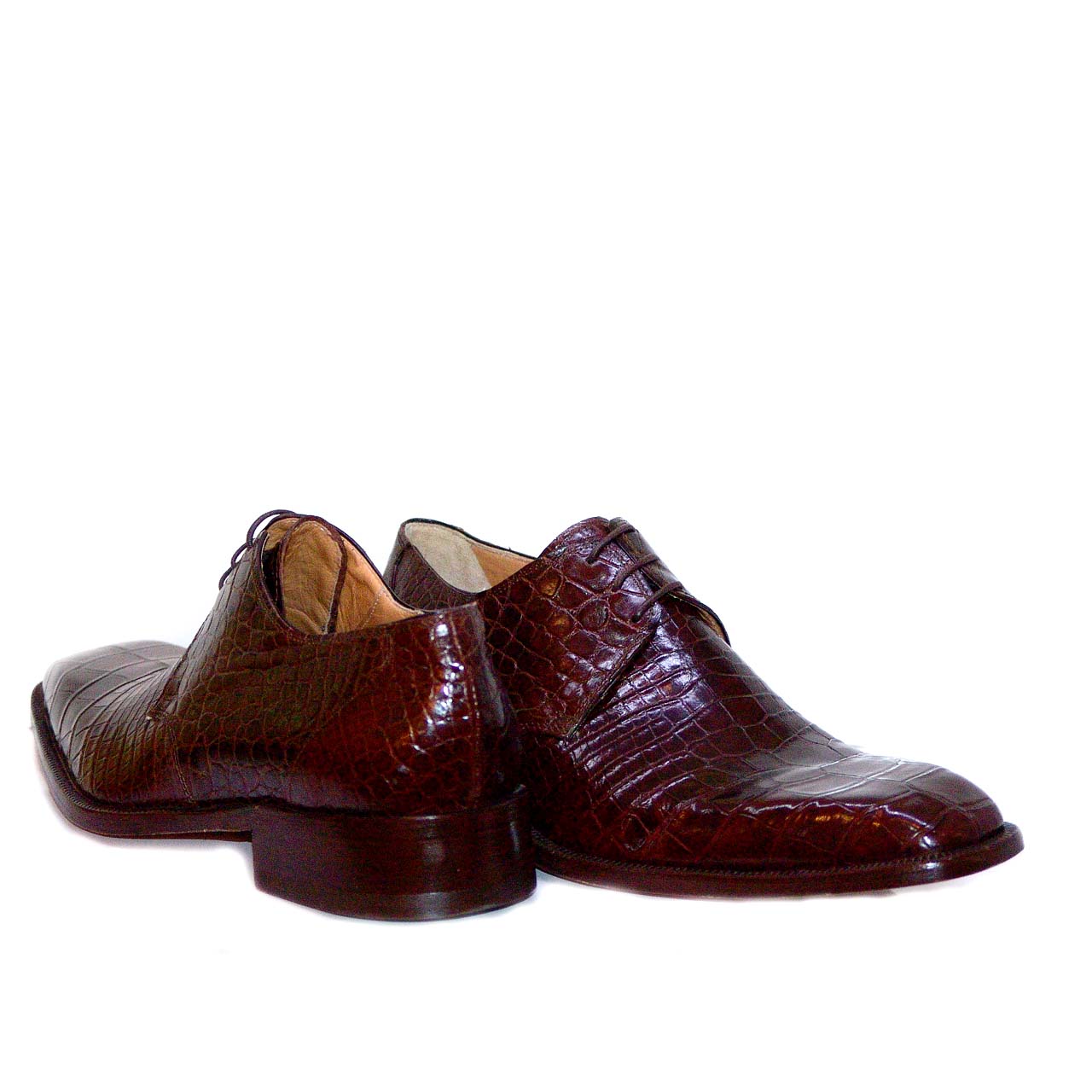 Mauri 2821 Alligator Plain Toe Lace Up