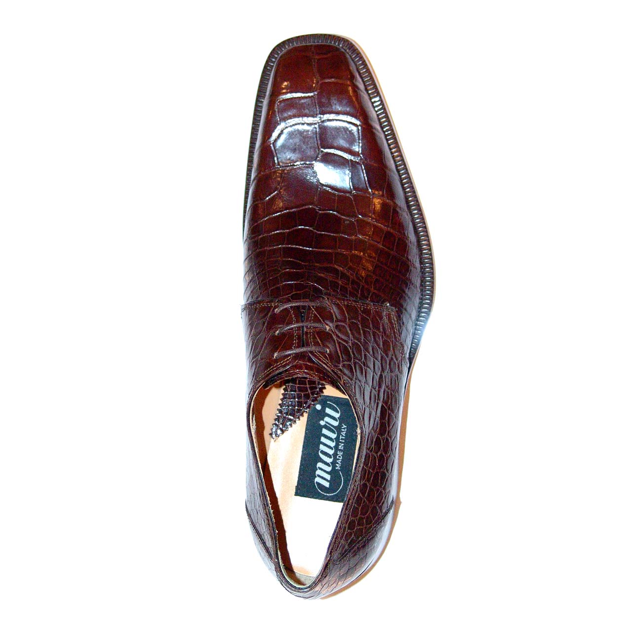 Mauri 2821 Alligator Plain Toe Lace Up