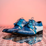 Mauri 4971 Body Alligator Shoes Caribbean Blue / Azure / White (Special Order)