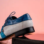 Mauri 4971 Body Alligator Shoes Caribbean Blue / Azure / White (Special Order)