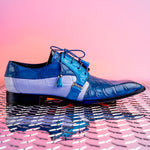 Mauri 4971 Body Alligator Shoes Caribbean Blue / Azure / White (Special Order)