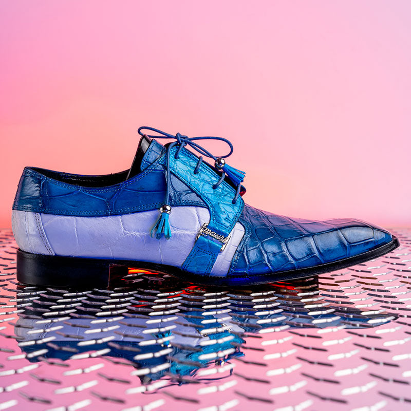 Mauri 4971 Body Alligator Shoes Caribbean Blue / Azure / White (Special Order)