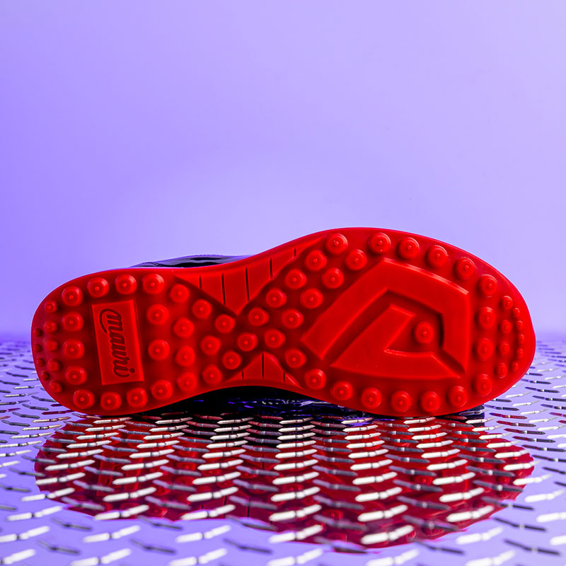 Mauri 8900/2 Bubble Patent Leather Embossed Baby Croc Sneakers Black / Red