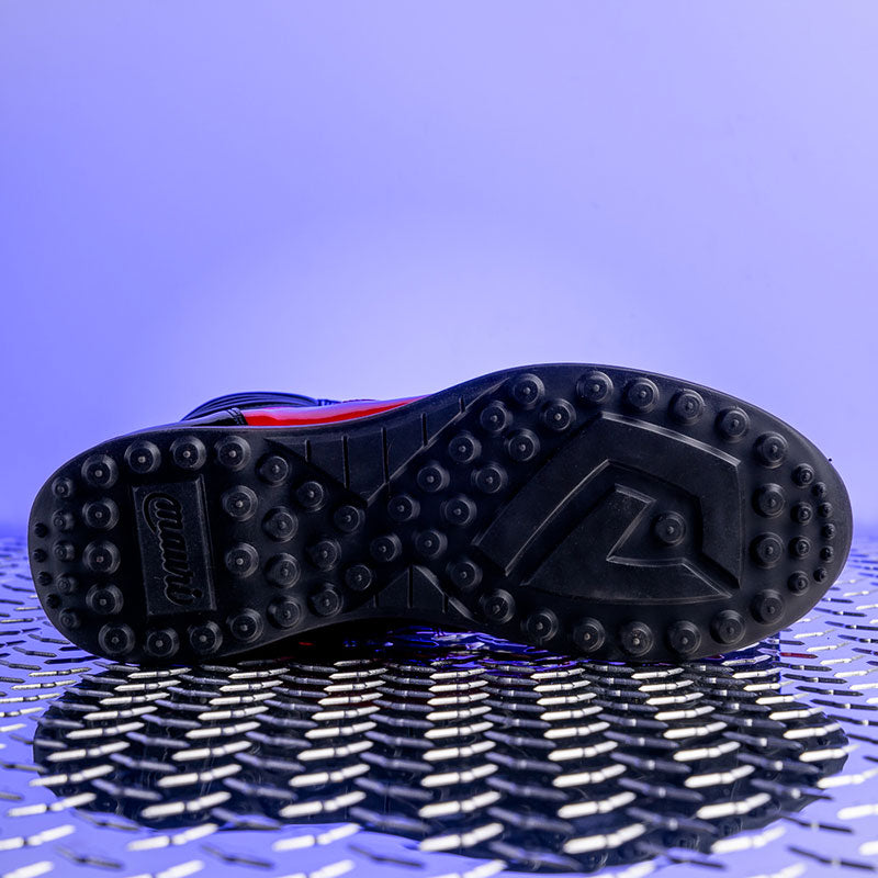 Mauri 8401 Flash Crocodile & Ostrich High Top Sneakers Black / Red (Special Order)