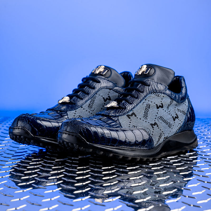 mauri Mauri 8741 2 Ostrich Leg / Hornback Crown / Fabric Sneakers Blue
