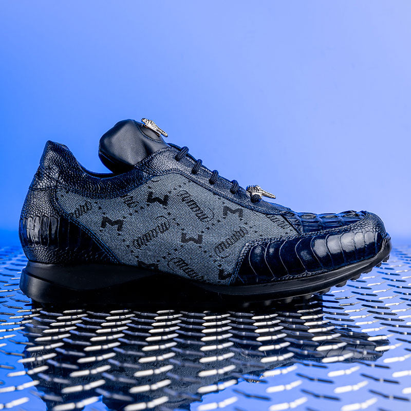 Mauri 8741 2 Ostrich Leg / Hornback Crown / Fabric Sneakers Blue