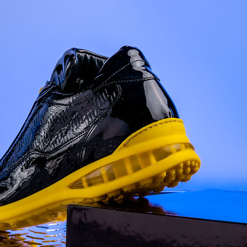 Mauri 8900/2 Bubble Crocodile & Embossed Sneakers Black/Yellow