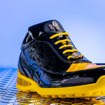 Mauri 8900/2 Bubble Crocodile & Embossed Sneakers Black/Yellow