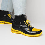 Mauri 8900/2 Bubble Crocodile & Embossed Sneakers Black/Yellow