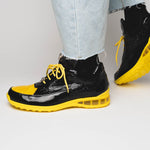 Mauri 8900/2 Bubble Crocodile & Embossed Sneakers Black/Yellow