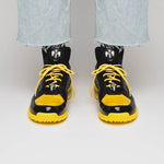 Mauri 8900/2 Bubble Crocodile & Embossed Sneakers Black/Yellow