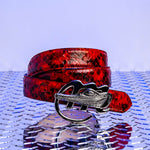 Mauri 0100 35 Python Belt Red (Special Order)