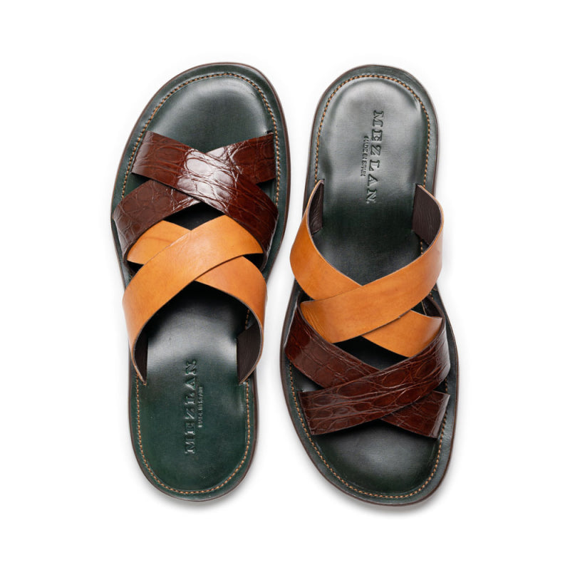 Mezlan 4669-C Crocodile & Calf Sandals Sport / Camel (EXCLUSIVE)