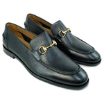 Alan Payne Miami Pebble Grain Bit Loafers Black