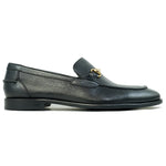 Alan Payne Miami Pebble Grain Bit Loafers Black