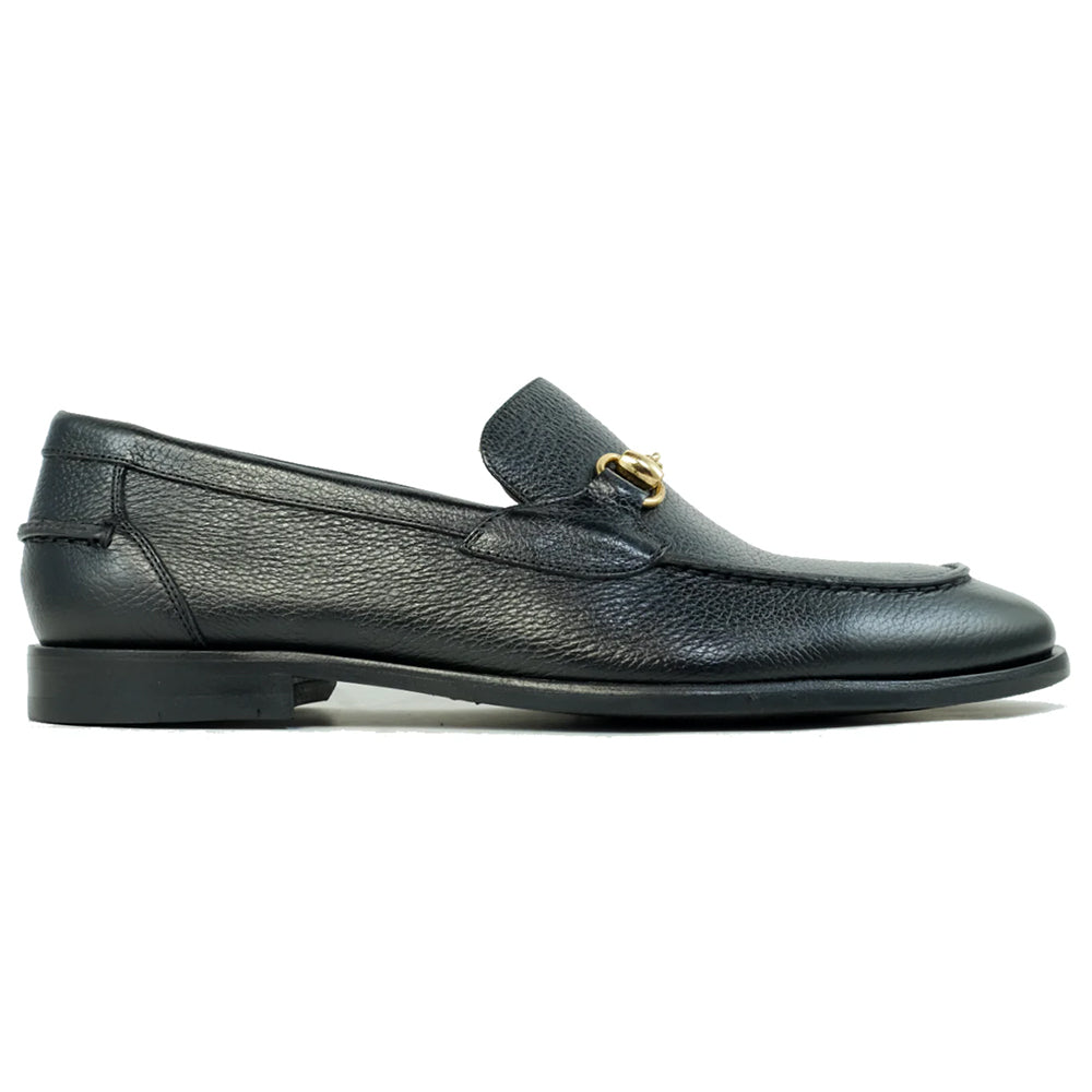 Alan Payne Miami Pebble Grain Bit Loafers Black