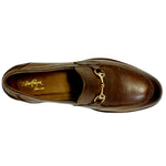 Alan Payne Miami Pebble Grain Bit Loafers Brown