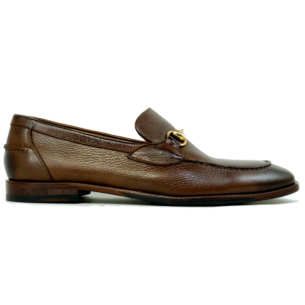 Alan Payne Miami Pebble Grain Bit Loafers Brown