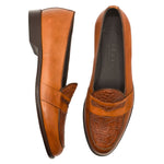 Zelli Milan Crocodile & Calfskin Loafer Cognac (11-627-CGN)