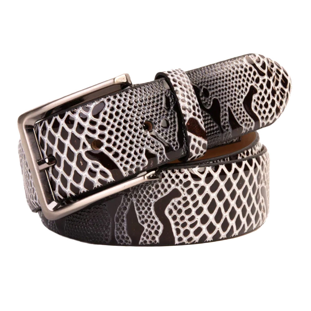 Vinci Leather The Milano Black / White Leather Belt Limited Edition