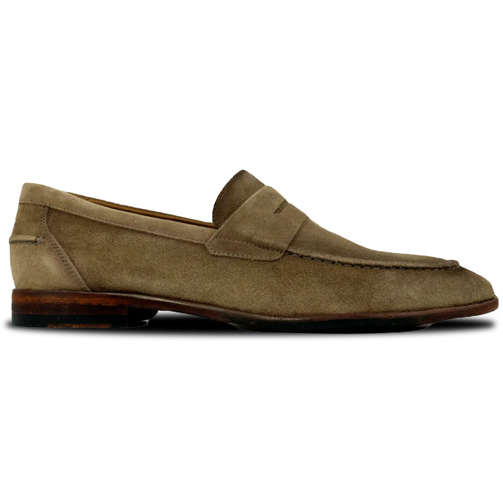 Alan Payne Naples Suede Penny Loafers Greige