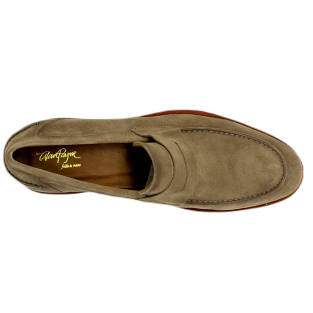 Alan Payne Naples Suede Penny Loafers Greige