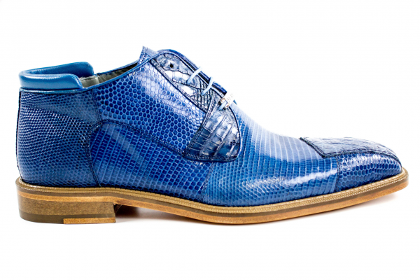Belvedere Napoli Crocodile & Lizard Boots Blue Jean
