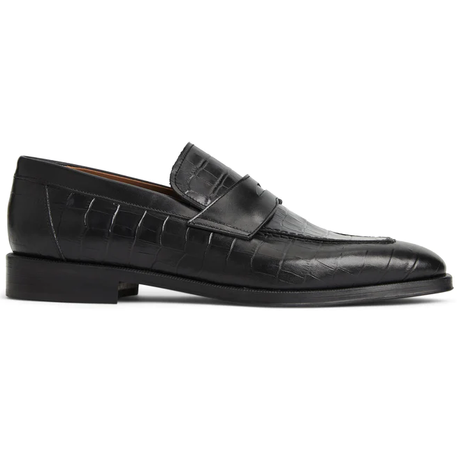 Bruno Magli Croco Penny Loafer Black