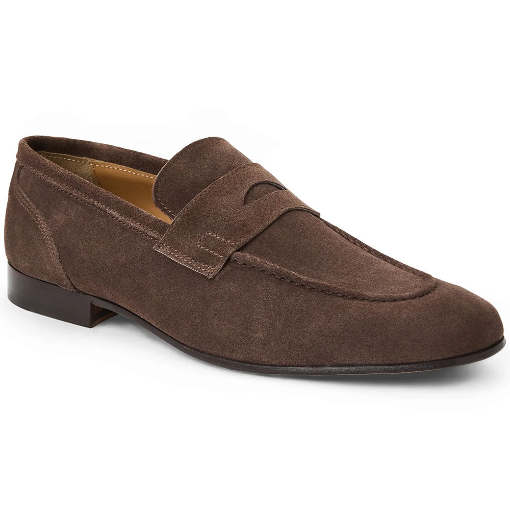 Bruno Magli Nathan Italian Suede Penny Loafer Brown