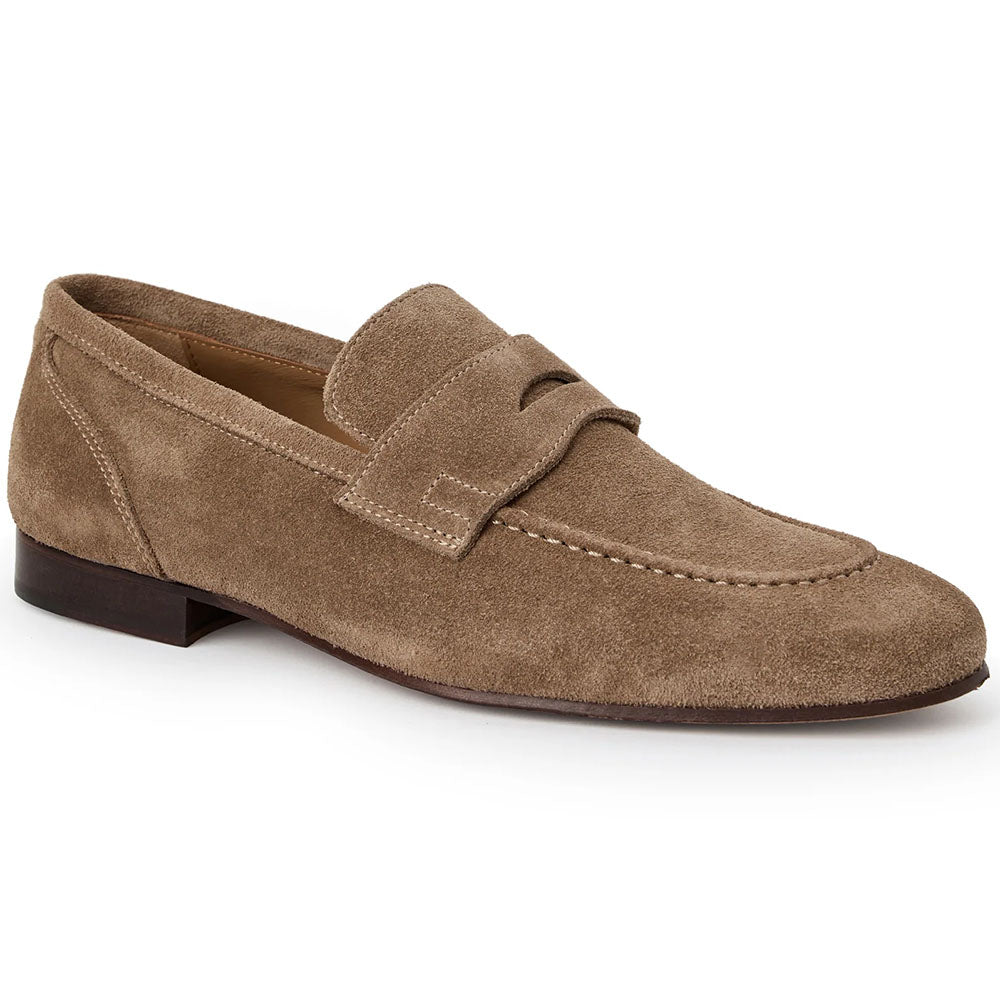 Bruno Magli Nathan Italian Suede Penny Loafer Taupe
