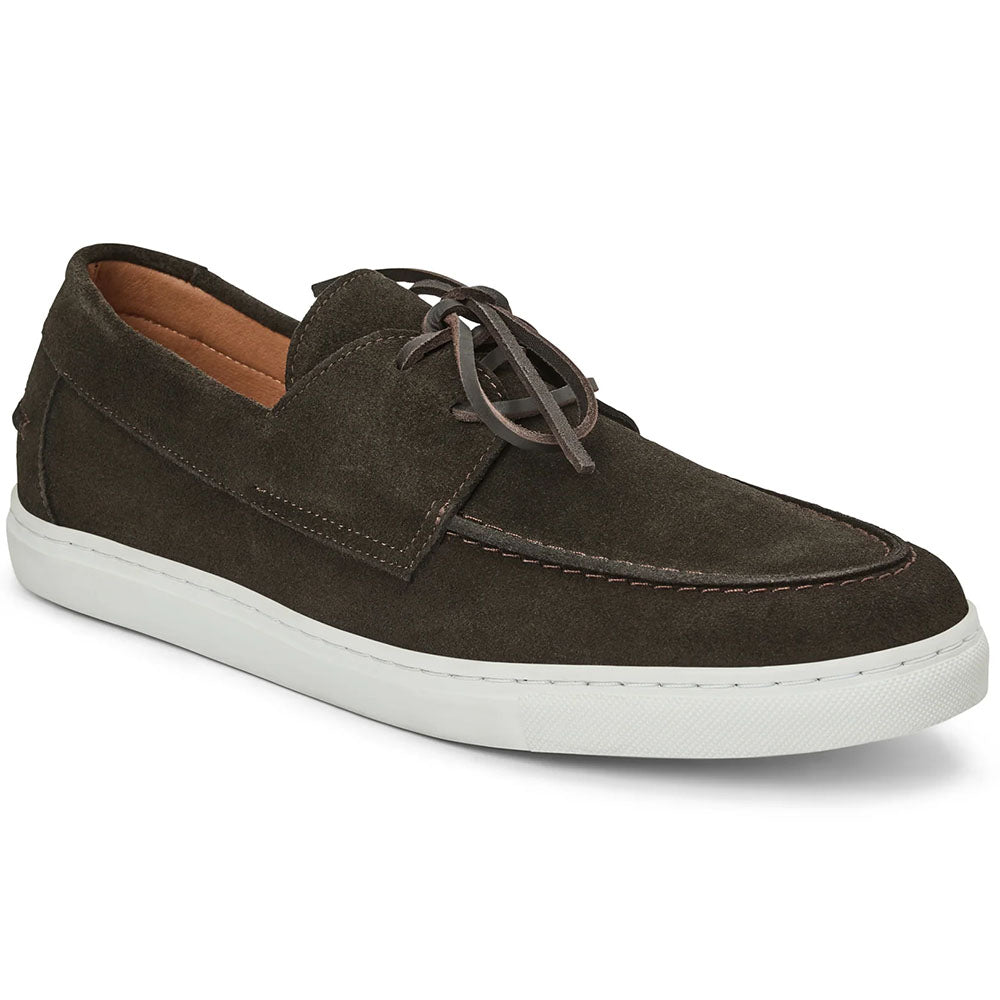 Bruno Magli Novoli Italian Suede Boat Shoe Dark Brown